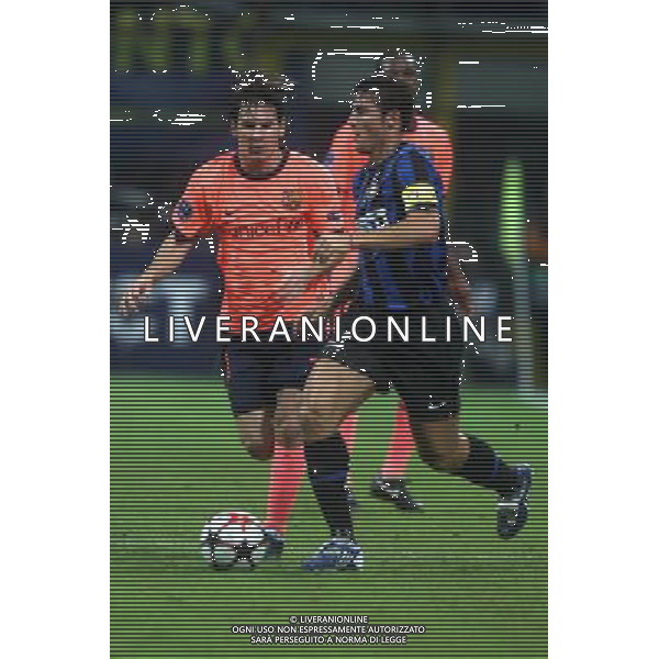 Milano 16-09-2009 Champions League 2009/10 Gruppo F Inter-Barcellona 0:0 nella foto lionel messi javier zanetti ph ag aldo liverani s.a.s. 