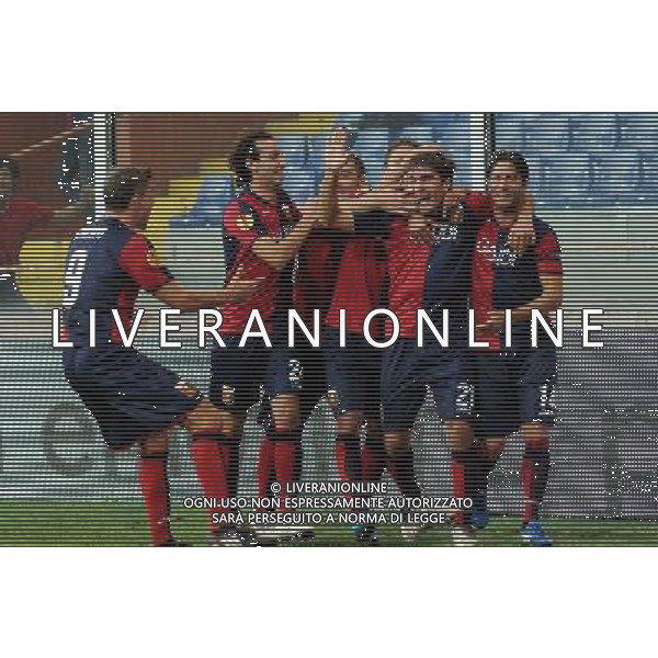 Genoa - Slavia Praga Uefa Europa Leauge 2009/2010 17-09-2009 Genova Nella foto: abbracci esultanza del genoa dopo il gol di zapater ©Alessandro Falzone/Agenzia Aldo Liverani Sas