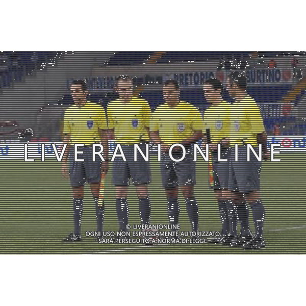 SS Lazio vs FC Salisburgo 17/09/2009 Uefa Europa League Girone G - nella foto: I cinque arbitri, la terna arbitrale in piu\' i due giudici di linea ph. Corradetti / ag. Aldo LIVERANI Sas