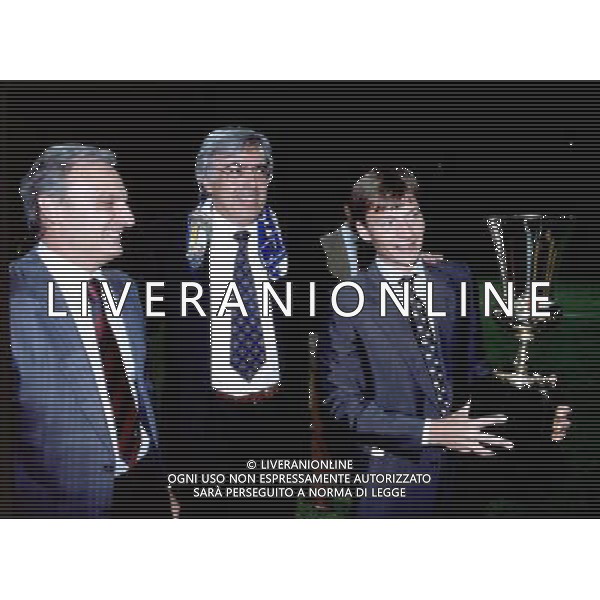 Calisto Tanzi Coppa Italia 14/5/1992 ( Parma-Juve) con Pedraneschi e il figlioStefano foto:Aldo Liverani