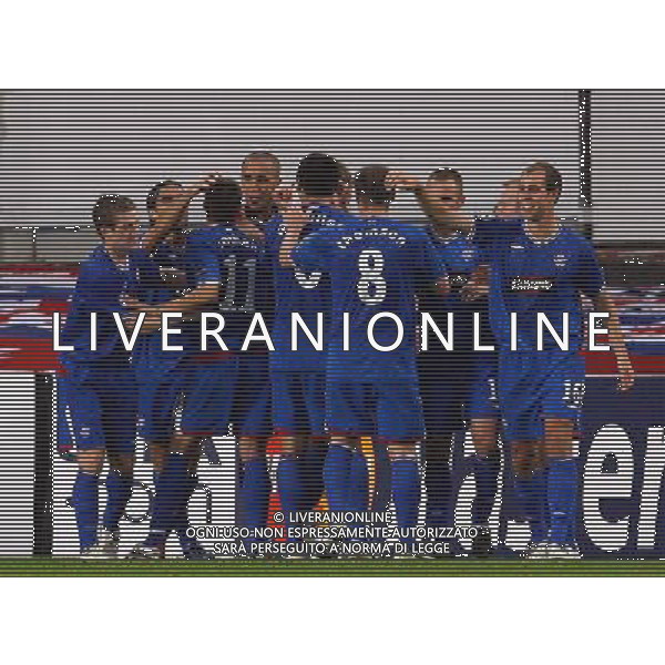 Uefa Champions League, Saison 2009/2010 VFB Stuttgart - Glasgow Rangers, VFB, Rangers. NELLA FOTO ABBRACCI RANGER GLASGOW FOTO FIRO-AG ALDO LIVERANI