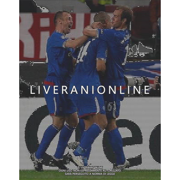 Uefa Champions League, Saison 2009/2010 VFB Stuttgart - Glasgow Rangers, VFB, Rangers. NELLA FOTO ABBRACCI RANGER GLASGOW FOTO FIRO-AG ALDO LIVERANI