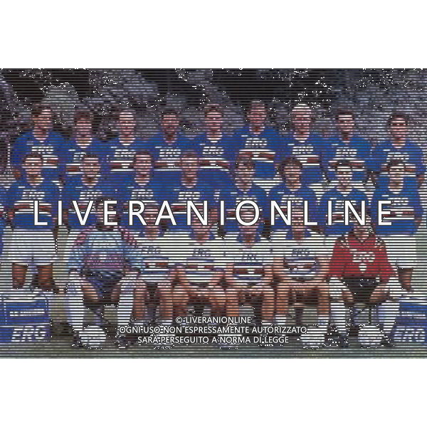 CALCIO SPORT SAMPDORIA ANNO 1990/1991 CAMPIONE D\'ITALIA FORMAZIONE TIPO PH.AG.ALDO LIVERANI SAS