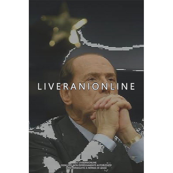 SILVIO BERLUSCONI Summit intergovernativo per la costituzione europea presso il consiglio Europeo foto mauro bottaro/ag aldo liverani BRUXELLES 11/12/03