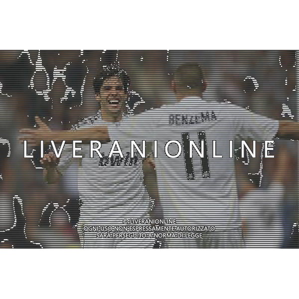 Real Madrid vs Olympique Marsiglia 30/09/2009 Champions League nella foto esultanza dopo il gol di ricardo kaka\' con Karim Benzema Photo: Cid-Fuentes / Cebolla / ALFAQUI/Agenzia Aldo Liverani Sas - ITALY ONLY -