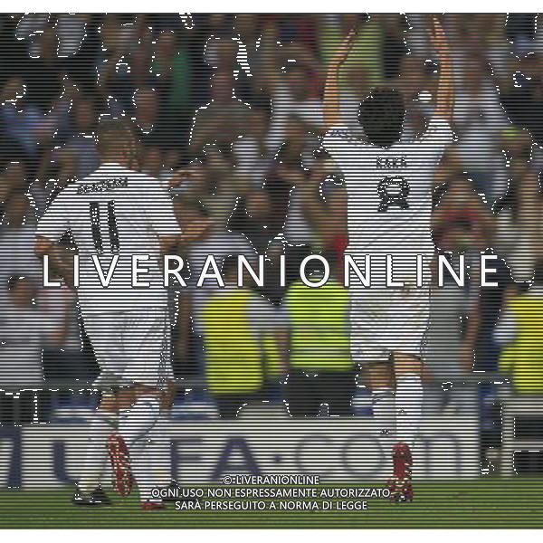 Real Madrid vs Olympique Marsiglia 30/09/2009 Champions League nella foto esultanza dopo il gol di ricardo kaka\' Photo: Cid-Fuentes / Cebolla / ALFAQUI/Agenzia Aldo Liverani Sas - ITALY ONLY -