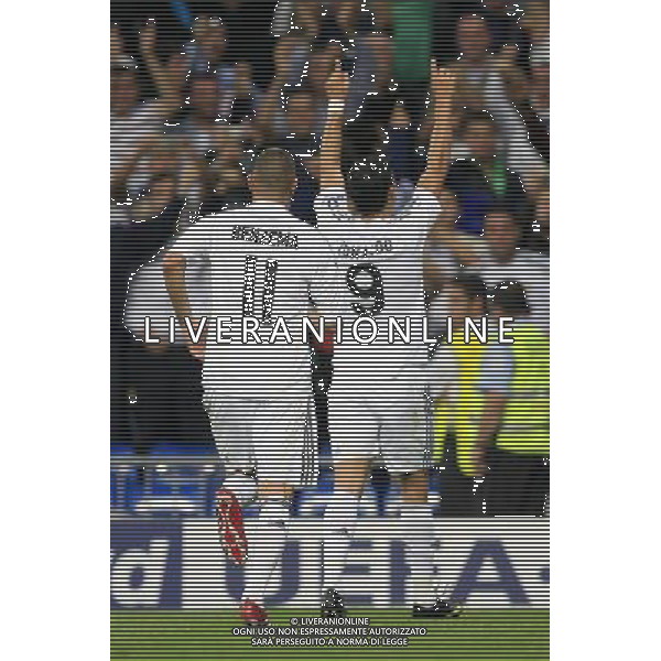 Real Madrid vs Olympique Marsiglia 30/09/2009 Champions League nella foto esultanza di Cristiano Ronaldo e Karim Benzema. Photo: Cid-Fuentes / Cebolla / ALFAQUI/Agenzia Aldo Liverani Sas - ITALY ONLY -