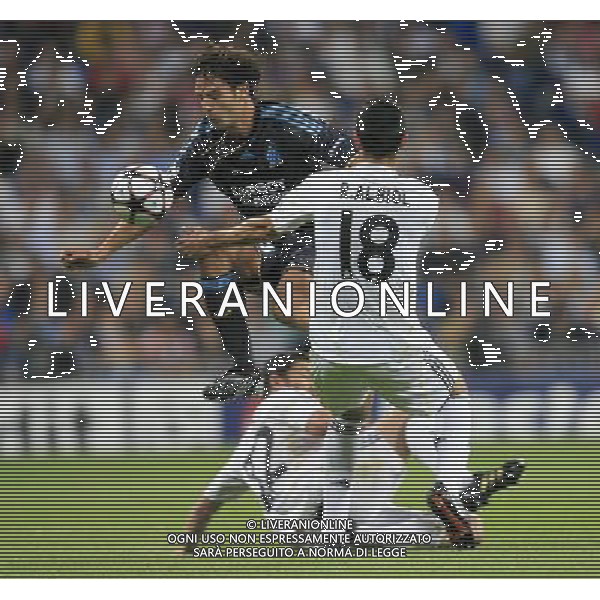 Real Madrid vs Olympique Marsiglia 30/09/2009 Champions League nella foto Fernando Morientes and Raul Albiol. Photo: Cid-Fuentes / Cebolla / ALFAQUI/Agenzia Aldo Liverani Sas - ITALY ONLY -