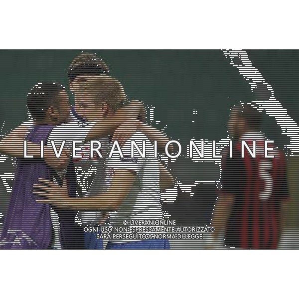 Milan - Zurigo Champions League 30/09/2009 nella foto esultanza a fine gara di stahel e tihinen ©luzzani/Agenzia Aldo Liverani Sas