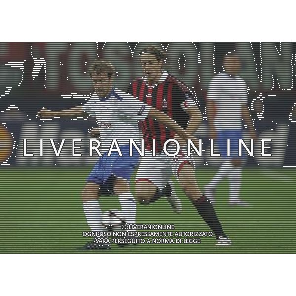 Milano 30-09-2009 Champions League 2009/10 milan-zurigo 0:1 nella foto silvan aegerter e massimo ambrosini ph marco luzzani/ag aldo liverani s.a.s.