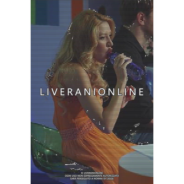 \' QUELLI CHE IL CALCIO\' NELLA FOTO: FRANCESCA MACRI\' mentre beve l\'acqua MILANO - STUDI RAI © ANTONIO SORANO - AG. ALDO LIVERANI SAS