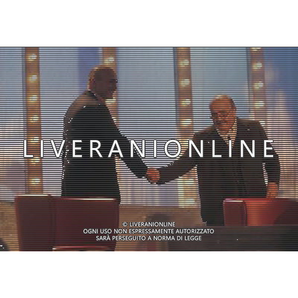 PRIMA PUNTATA DEL \' MAURIZIO COSTANZO SHOW\' ROMA - TEATRO PARIOLI NELLA FOTO: ALFONSO SIGNORINI - MAURIZIO COSTANZO © MASSIMO BRUNI - AG. ALDO LIVERANI SAS