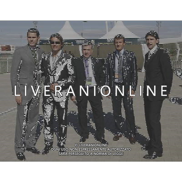 MADRID, Spain (06/10/09).- Meeting of all the Spanish players who have international participation with Spanish Soccer National Team along its history to mark the centenary of the Royal Spanish Soccer Federation. Fernando Hierro, Rafael Alkorta and Aitor Karanka. © Alex Cid-Fuentes / ALFAQUI - Ag. Aldo Liverani sas ITALY ONLY Centenario della federazione di calcio della Spagna.