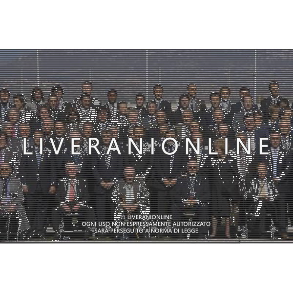 MADRID, Spain (06/10/09).- Meeting of all the Spanish players who have international participation with Spanish Soccer National Team along its history to mark the centenary of the Royal Spanish Soccer Federation. Pictured Spain\'s Prime Minister Jose Luis Rodriguez Zapatero, Alfredo Di Stefano, Jaime Lizavetsky, Angel Maria Villar (RFEF president) © Alex Cid-Fuentes / ALFAQUI - Ag. Aldo Liverani sas ITALY ONLY Centenario della federazione di calcio della Spagna.