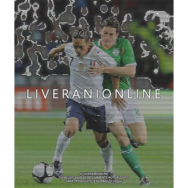 Qualificazioni ai Campionati Mondiali Sud Africa 2010 Gruppo 8 Dublino - 10.10.2009 Irlanda EIRE-Italia Nella Foto:CAMORANESI-ANDREWS /Ph.Vitez-Ag. Aldo Liverani