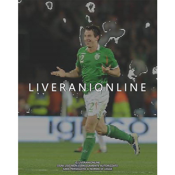 Qualificazioni ai Campionati Mondiali Sud Africa 2010 Gruppo 8 Dublino - 10.10.2009 Irlanda EIRE-Italia Nella Foto:L\'ESULTANZA DI LEDGER DOPO IL GOL /Ph.Vitez-Ag. Aldo Liverani