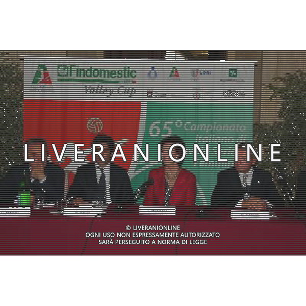 Presentazione del 65mo Campionato Italiano di Pallavolo serie A femminile Milano - Palazzo Marino nella foto: Carlo Magri ( Presidente della Federazione Italiana Pallavolo) - ALAN RIZZI - LETIZIA MORATTI - On. Mauro Fabris( Presidente della Lega Femminile Volley) © Antonio Sorano - Ag. Aldo Liverani sas