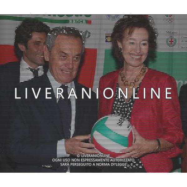 Presentazione del 65mo Campionato Italiano di Pallavolo serie A femminile Milano - Palazzo Marino nella foto: Carlo Magri (Presidente della Federazione Italiana Pallavolo) - Letizia Moratti © Antonio Sorano - Ag. Aldo Liverani sas