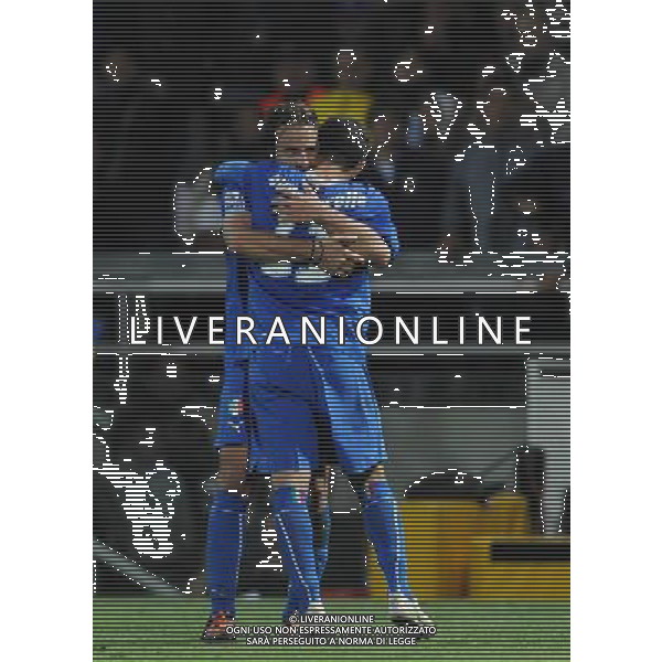 Qualificazioni ai Campionati Mondiali Sud Africa 2010 Gruppo 8 Parma - 14.10.2009 Italia-Cipro Nella Foto:QUAGLIARELLA ESULTA CON GILARDINO /Ph.Vitez-Ag. Aldo Liverani