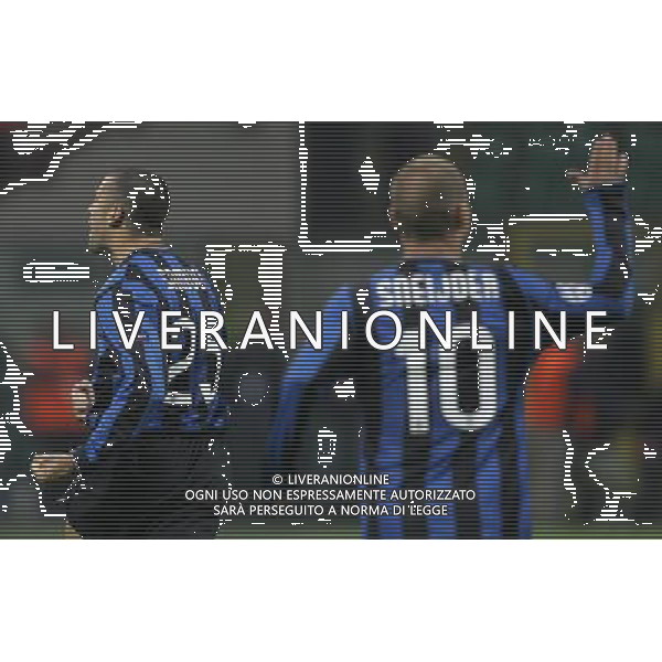 Champions League 2009/2010 Gruppo F Milano - 20.10.2009 FC Inter-FC Dinamo Kiev Nella Foto:esultanza samuel marco luzzani-Ag. Aldo Liverani