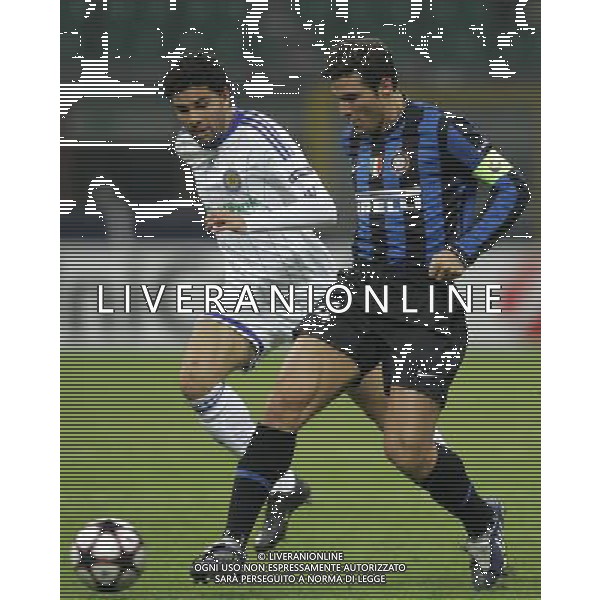 Milano 2-10-2009 Champions League 2009/10 Inter-Dianamo Kiev 2:2 nella foto javier zanetti e gerson magrao ph marco luzzani/ag aldo liverani s.a.s.