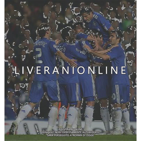 esultanza - Chelsea players celebrate with Frank Lampard of Chelsea after he scores ,Chelsea v Athletico Madrid, UEFA Champions League, Stamford Bridge, London, Date 21/10/2009 Picture by Marc Atkins(IPS PHOTO AGENCY)/Agenzia Aldo Liverani Sas - ITALY ONLY -