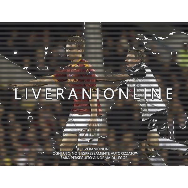 Pushing brothers: Fulham\'s Bjorn Helge Riise pushes Roma\'s John Arne Riise : Fulham v Roma for Uefa Europa League - Venue: Craven Cottage on 22/10/2008. Picture By Marcello Pozzetti ©IPS Photo Agency/Agenzia Aldo Liverani Sas - ITALY ONLY -