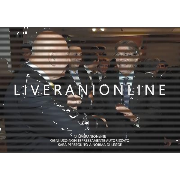 MILANO 26/10/2009 SALA BUZZATI CORRIERE DELLA SERA VIA BALZAN, 3 PREMIO GIACINTO FACCHETTI A CESARE PRANDELL NELLA FOTO ADRIANO GALLIANI E MASSIMO MORATTI FOTO ROMANO/AG ALDO LIVERANI