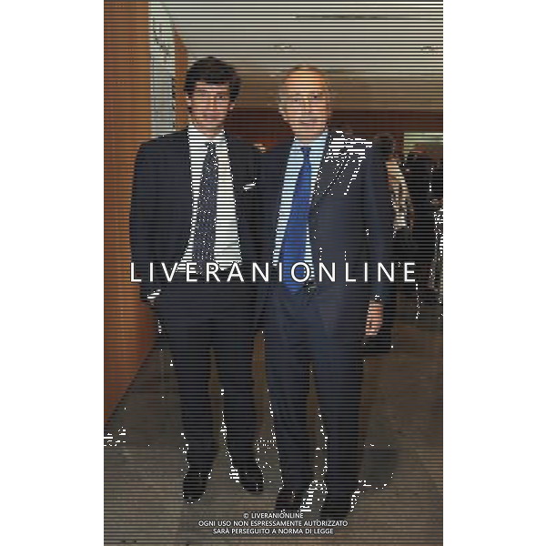 MILANO 26/10/2009 SALA BUZZATI CORRIERE DELLA SERA VIA BALZAN, 3 PREMIO GIACINTO FACCHETTI A CESARE PRANDELL NELLA FOTO LUIGI ABETE E DEMETRIO ALBERTINI FOTO ROMANO/AG ALDO LIVERANI