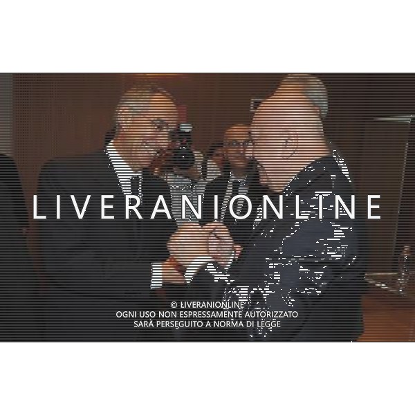 MILANO 26/10/2009 SALA BUZZATI CORRIERE DELLA SERA VIA BALZAN, 3 PREMIO GIACINTO FACCHETTI A CESARE PRANDELL NELLA FOTO FRANCO CARRARO ED ADRIANO GALLIANI FOTO ROMANO/AG ALDO LIVERANI