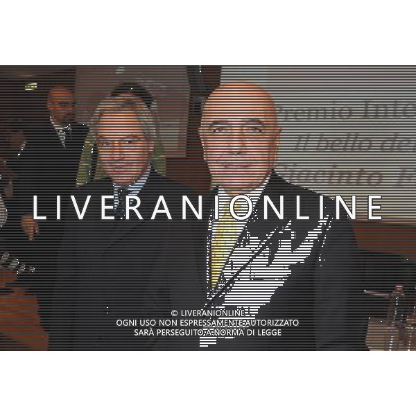 MILANO 26/10/2009 SALA BUZZATI CORRIERE DELLA SERA VIA BALZAN, 3 PREMIO GIACINTO FACCHETTI A CESARE PRANDELL NELLA FOTO ADRIANO GALLIANI E MAURIZIO BERETTA FOTO ROMANO/AG ALDO LIVERANI