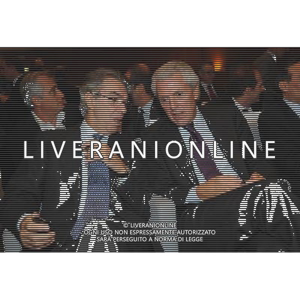 MILANO 26/10/2009 SALA BUZZATI CORRIERE DELLA SERA VIA BALZAN, 3 PREMIO GIACINTO FACCHETTI A CESARE PRANDELL NELLA FOTO MASSIMO MORATTI E MARCO TRONCHETTI PROVERA FOTO ROMANO/AG ALDO LIVERANI