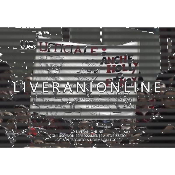 Milan - Real Madrid Campions League 03/11/2009 nella foto striscioni dei tifosi del milan ©Luzzani/Agenzia Aldo Liverani Sas