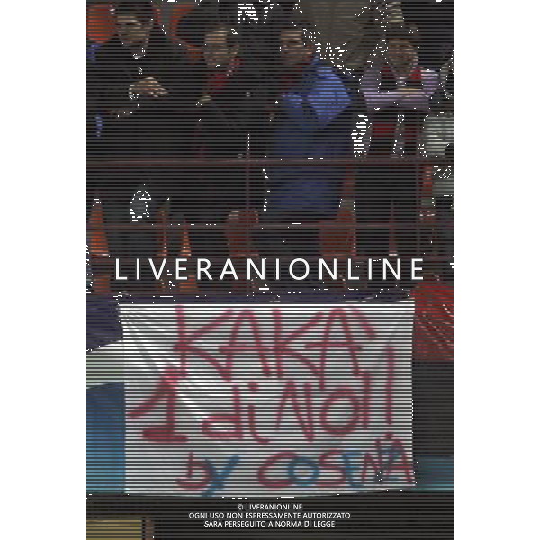 Milan - Real Madrid Campions League 03/11/2009 nella foto striscioni dei tifosi del milan per kaka\' ©Luzzani/Agenzia Aldo Liverani Sas