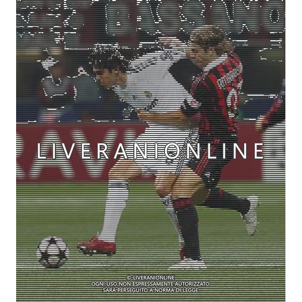 Milan - Real Madrid Campions League 03/11/2009 nella foto ricardo Kaka\' e Ambrosini Massimo ©Venezia/Agenzia Aldo Liverani Sas