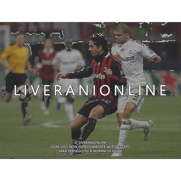 Milan - Real Madrid Campions League 03/11/2009 nella foto marco borriello e pepe ©Luzzani/Agenzia Aldo Liverani Sas