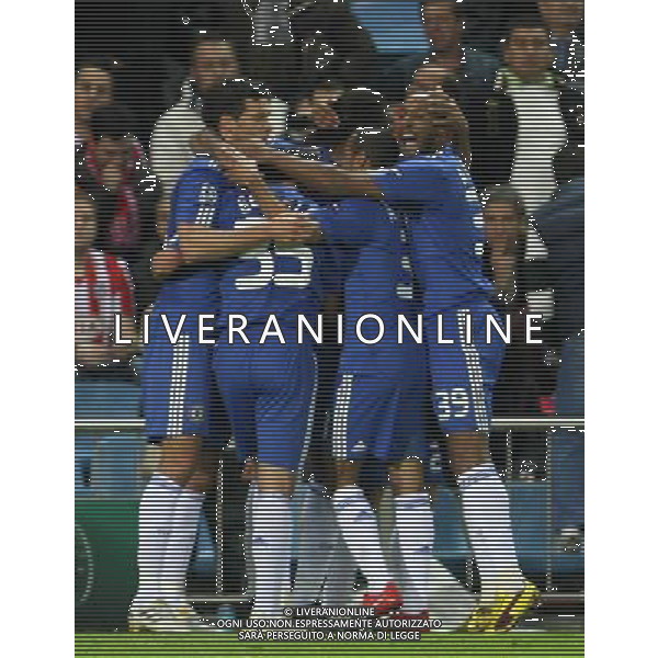 Atletico de Madrid-Chelsea Los jugadores del Chelsea celebran el segundo gol Photo: Acero/Cebolla/ ALFAQUI - Ag. Aldo Liverani sas ITALY ONLY PARTITA CHAMPIONS LEAGUE: ATLETICO MADRID vs CHELSEA
