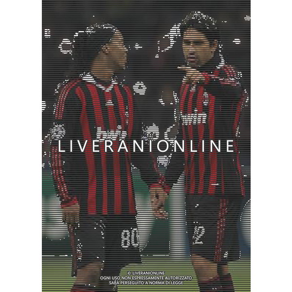 Milano 03-11-2009 Champions League 2009/10 Milan-Real Madrid 1:1 nella foto marco borriello e ronaldinho ph marco luzzani/ag ldo liverani s.a.s.