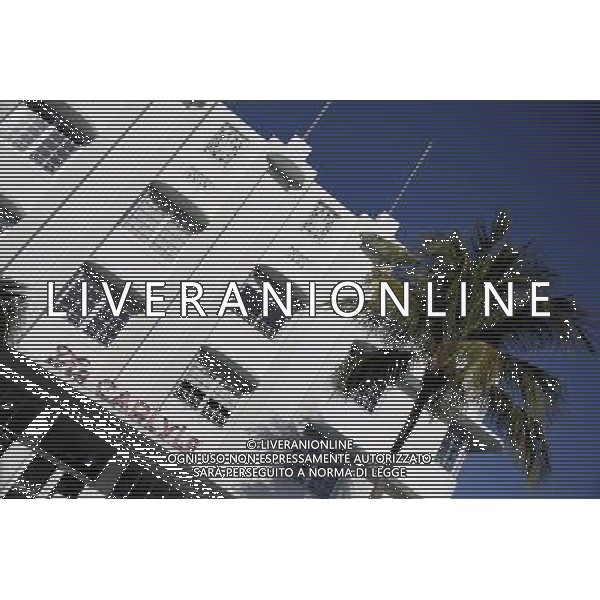 Art deco architecture of the Carlyle Hotel in the art deco district on Ocean Drive on Miami Beach, America /Agenzia Aldo Liverani Sas - ITALY ONLY -