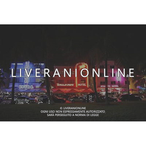 Night scene of the lights of the Starlite Hotel, Boulevard Hotel and Colony Hotel on Ocean Drive on Miami Beach, America /Agenzia Aldo Liverani Sas - ITALY ONLY -