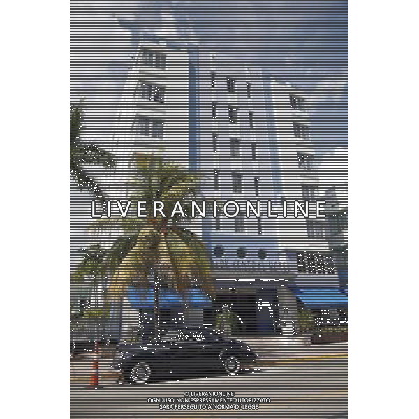 Art Deco architecture of the Park Central Hotel in the art deco district of Ocean Drive on Miami Beach, America /Agenzia Aldo Liverani Sas - ITALY ONLY -