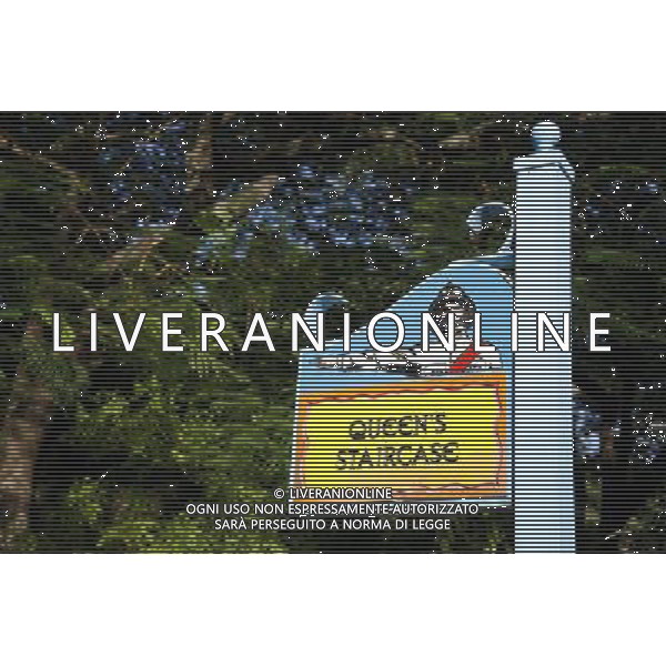 Sign for the Queen\'s Staircase in Nassau, New Providence Island, Bahamas