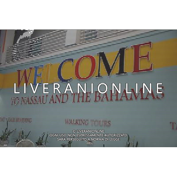 Welcome sign in Nassau, New Providence Island, Bahamas