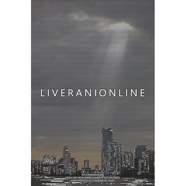 General view of the skyline of Miami with a sunbeam, America /Agenzia Aldo Liverani Sas - ITALY ONLY -