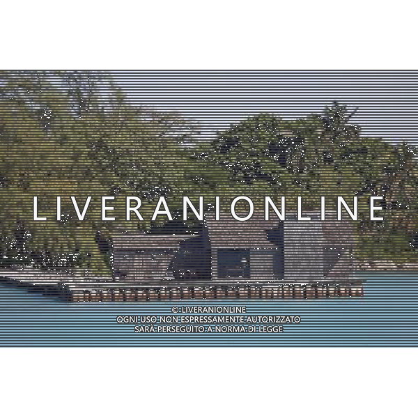 Hut house in the harbour at Nassau, New Providence Island, Bahamas