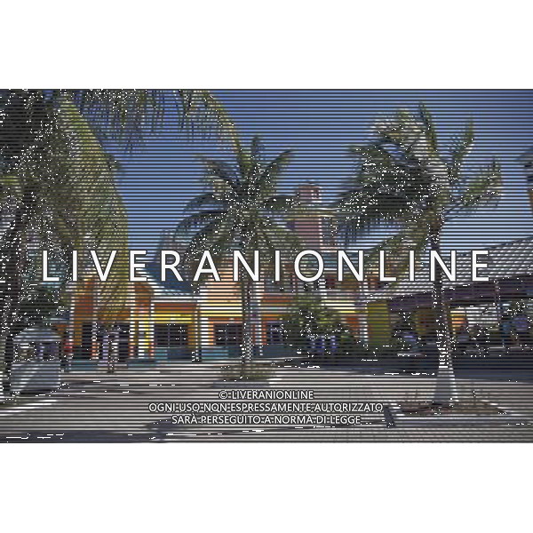 Buildings on Prince George Wharf at the docks in Nassau, New Providence Island, Bahamas