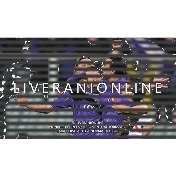 Champions League 2009/2010 Gruppo E Firenze - 04.11.2009 ACF Fiorentina-Debrecen VSC Nella Foto: DARIO DAINELLI ESULTANZA DOPO IL GOL /Ph.Vitez-Ag. Aldo Liverani