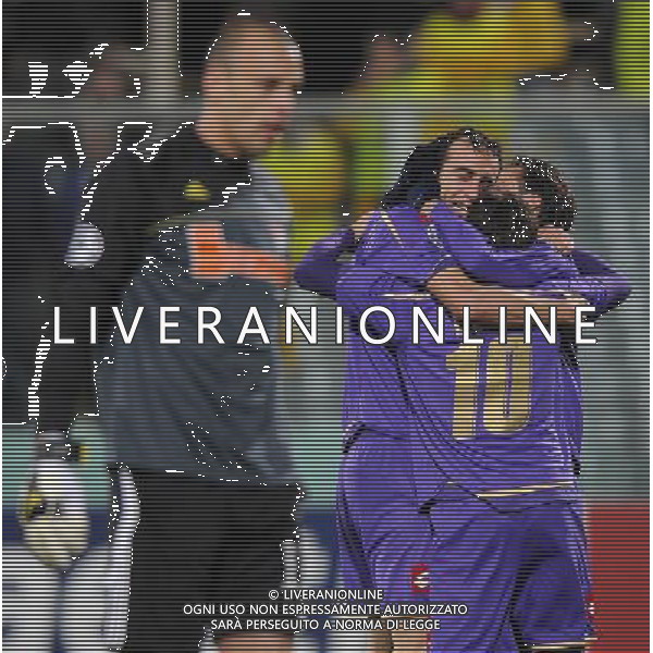 Champions League 2009/2010 Gruppo E Firenze - 04.11.2009 ACF Fiorentina-Debrecen VSC Nella Foto: DARIO DAINELLI ESULTANZA DOPO IL GOL /Ph.Vitez-Ag. Aldo Liverani