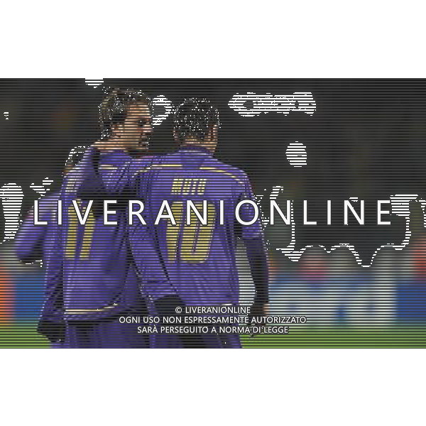 Champions League 2009/2010 Gruppo E Firenze - 04.11.2009 ACF Fiorentina-Debrecen VSC Nella Foto: ALBERTO GILARDINO ESULTA CON ADRIAN MUTU /Ph.Vitez-Ag. Aldo Liverani