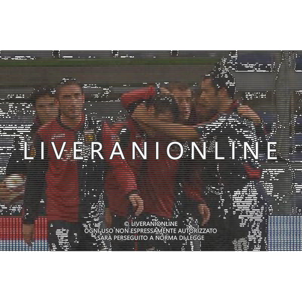 Genoa - Lille Europa League 2009/2010 5-11-2009 Genova Nella foto: abbracci esultanza dopo il gol di palacio ©Alessandro Falzone/Agenzia Aldo Liverani Sas 
